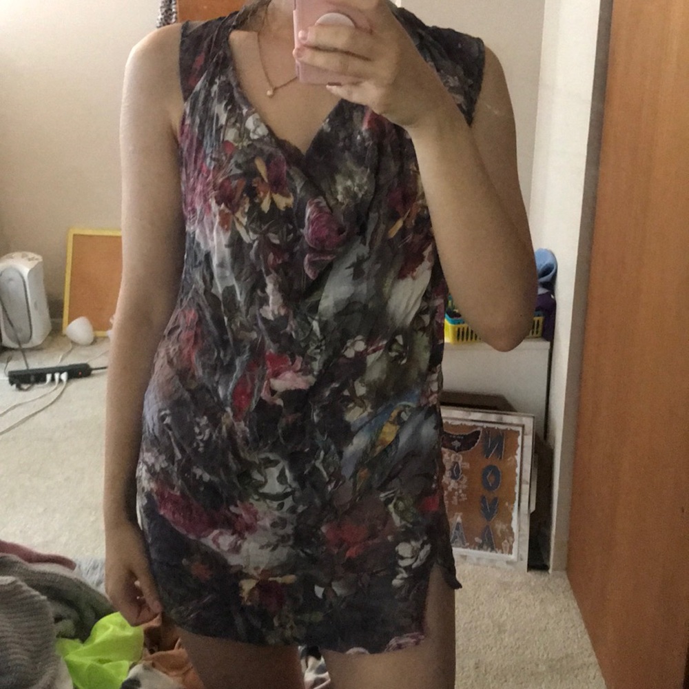 100% silk cowl neck dress